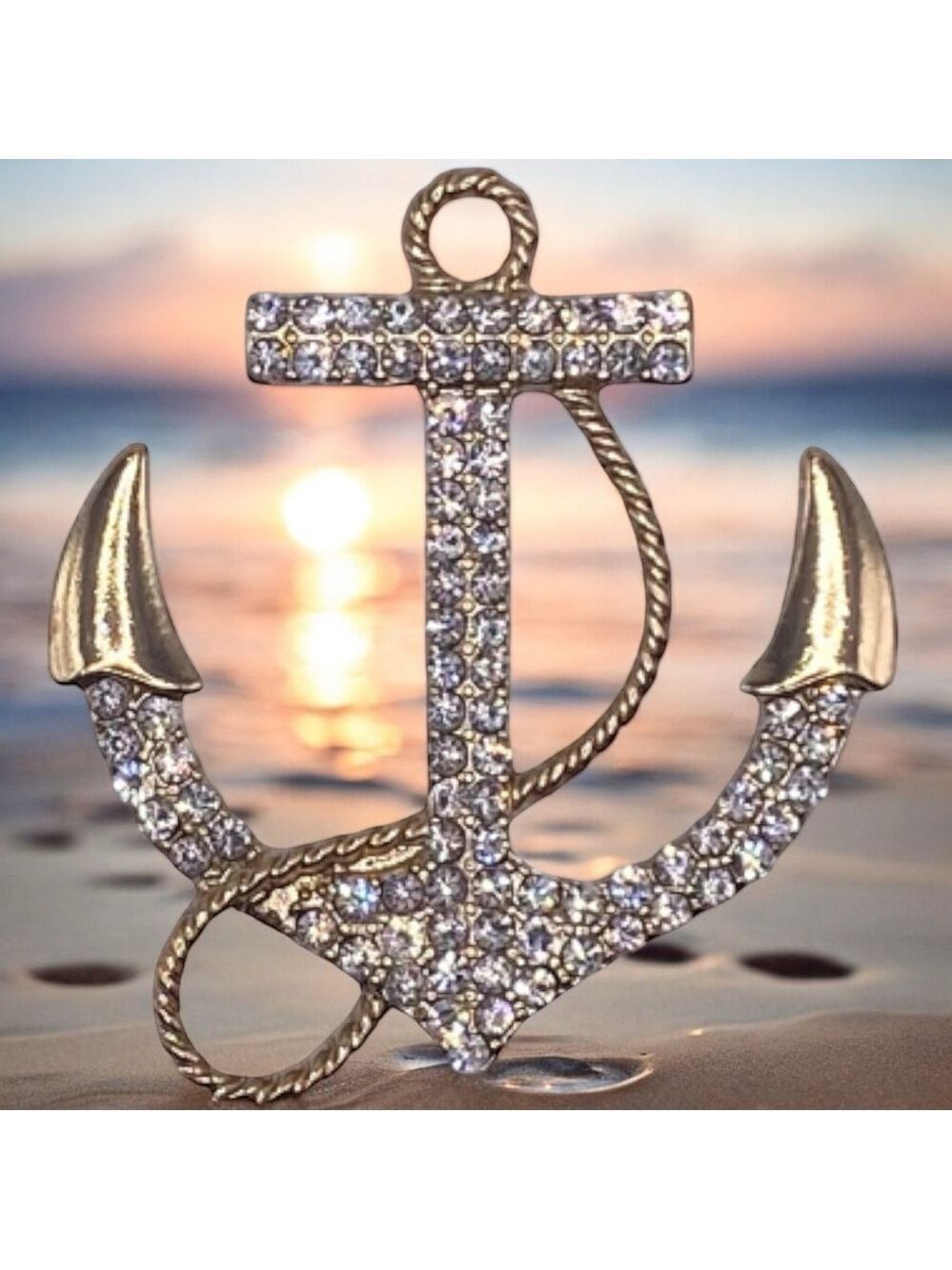Sparkling Anchor Pendant! Fun Costume Jewelry! Nautical fun!